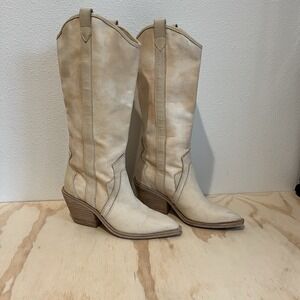Dolce Vita Vanilla Navene Wmn Sz 6 Western Distressed Canvas Cowgirl festival